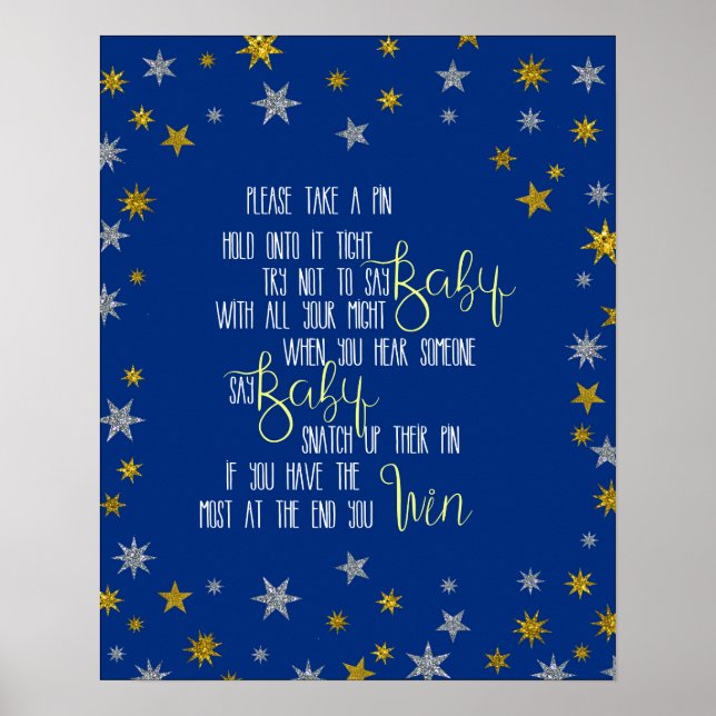 The Pin Game Little Star Baby Shower Poster (Front)