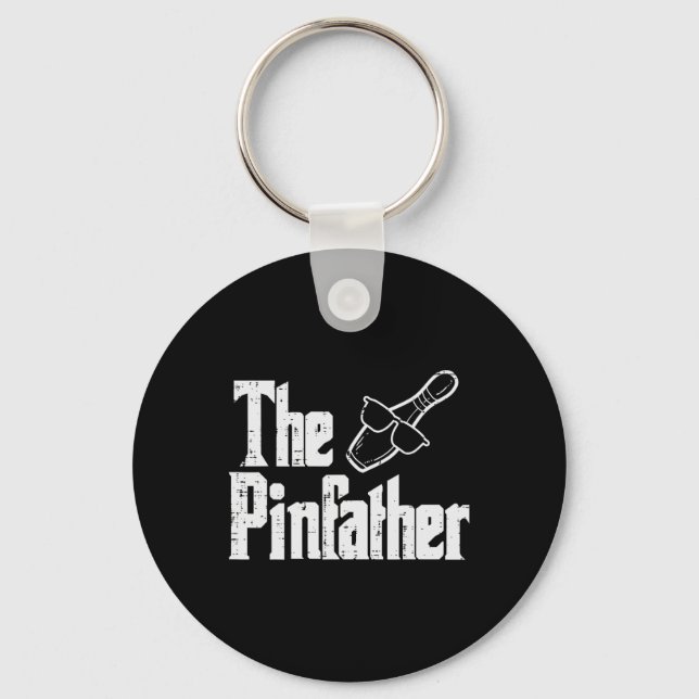 The Pinfather Bowling Dad Fathers Day Bowler Daddy Keychain (Front)