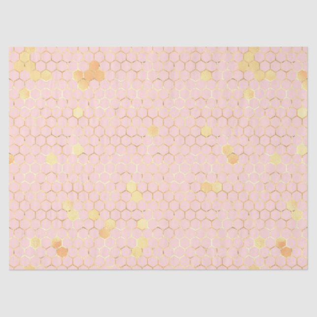 The Pink and Gold Bee Series Design 3 Tissue Paper (Front)