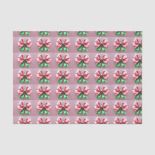 The Pink and Green Christmas Bow Tissue Paper