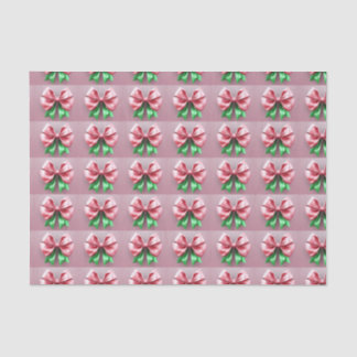 The Pink and Green Christmas Bow Tissue Paper