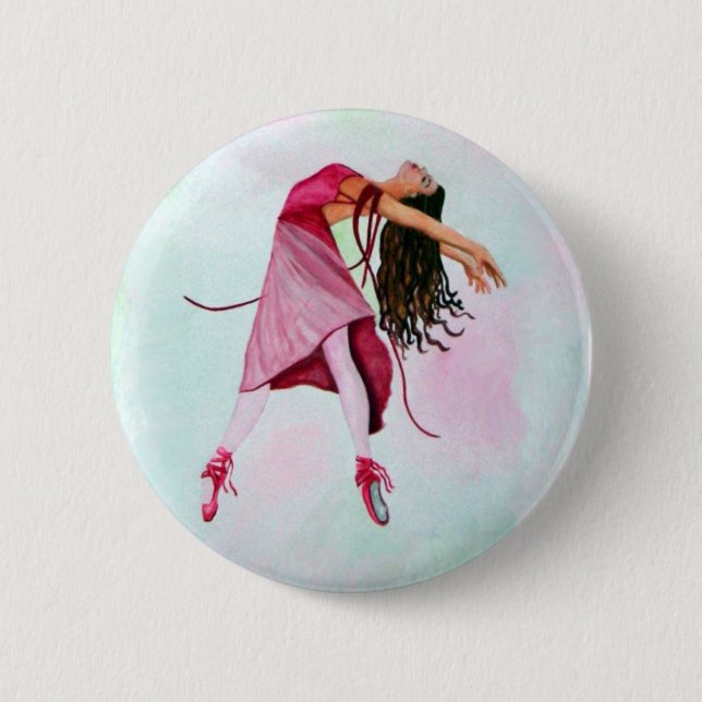 The Pink Ballerina 2 Inch Round Button (Front)