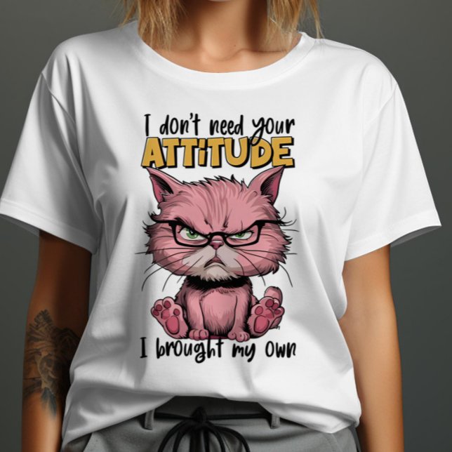 The Pink Cat With Attitude T-Shirt (Creator Uploaded)
