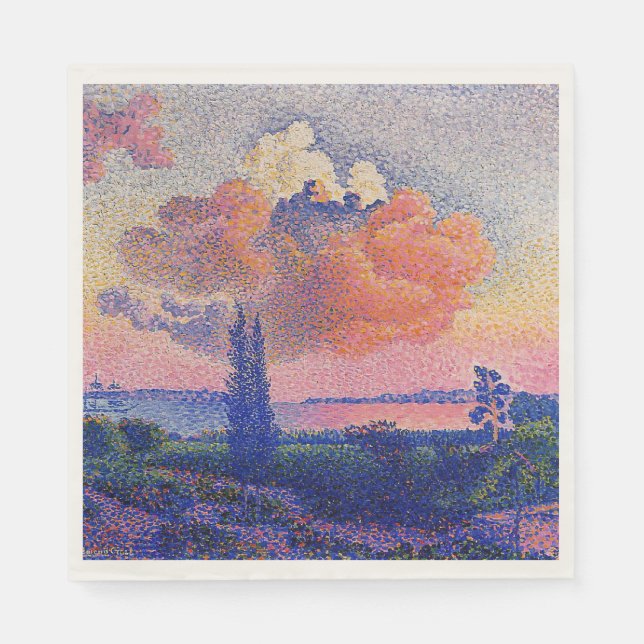 The Pink Cloud by Henri-Edmond Cross Napkin (Front)