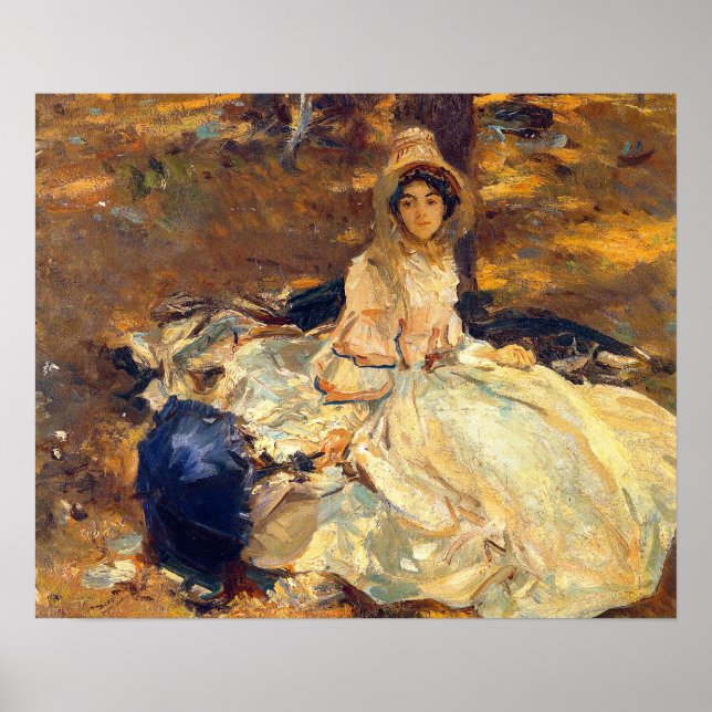 The Pink Dress, by John Singer Sargent Poster (Front)