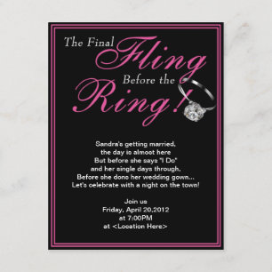 The Pink Final Fling Bachelorette Party Invitation