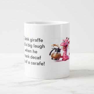 The pink giraffe  large coffee mug