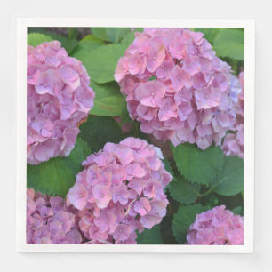 The pink Hortensia hydrangea Party Napkin