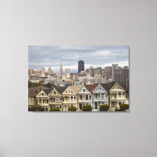 The Pink Ladies Victorian style houses in the Canvas Print