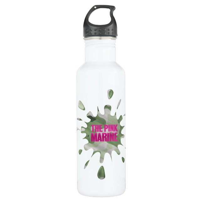 The Pink Marine Camouflage Splat Water Bottle (Front)