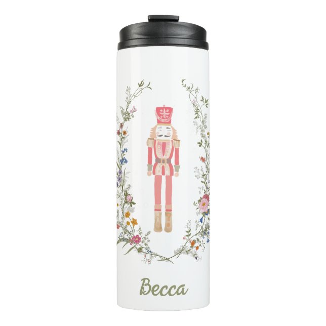 The Pink Nutcracker Ballet Christmas  Thermal Tumbler (Front)