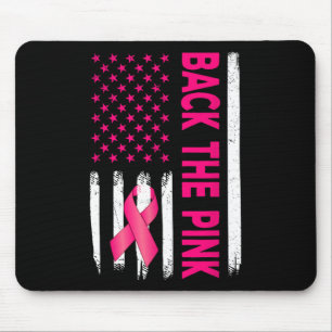 The Pink Ribbon American Flag Breast Cancer Awaren Mouse Pad