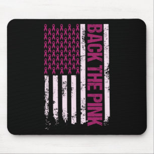 The Pink Ribbon American Flag Breast Cancer Awaren Mouse Pad