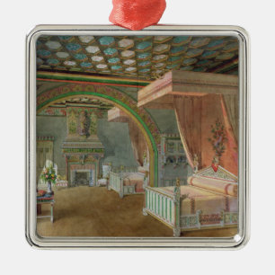 The Pink Room in the Chateau de Roquetaillade Metal Ornament