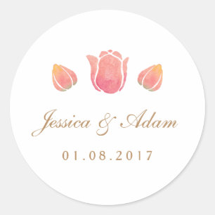 The Pink Tulip Wedding Sticker