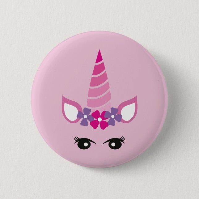 The Pink Unicorn 2 Inch Round Button (Front)