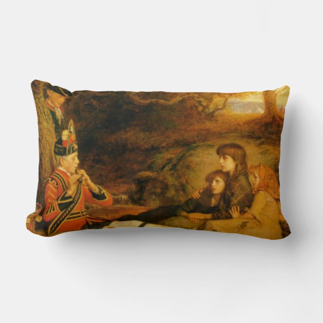 The Piper (by John Everett Millais) Lumbar Pillow (Front)