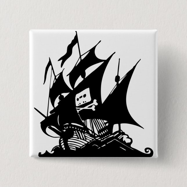 The Pirate Bay 2 Inch Square Button (Front)