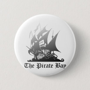 The Pirate Bay Grey To Black 2 Inch Round Button