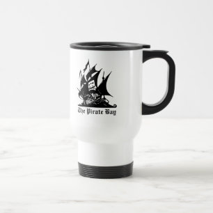 the pirate bay pirate ship logo travel mug
