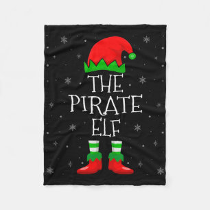 The Pirate Elf Xmas Holiday Christmas Elf Pirate Fleece Blanket