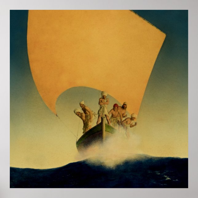 “The Pirate Ship” by Maxfield Parrish Poster (Front)