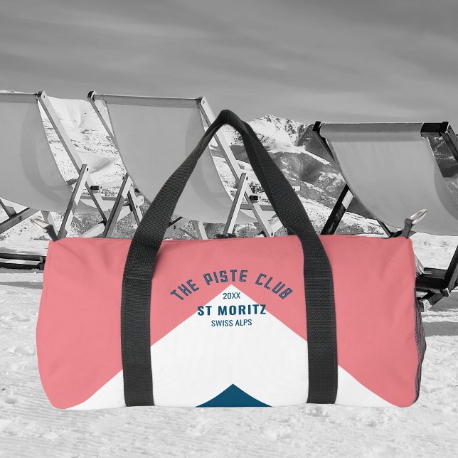 The Piste Club Pink White Blue Peak Monogram Ski Duffle Bag (Creator Uploaded)