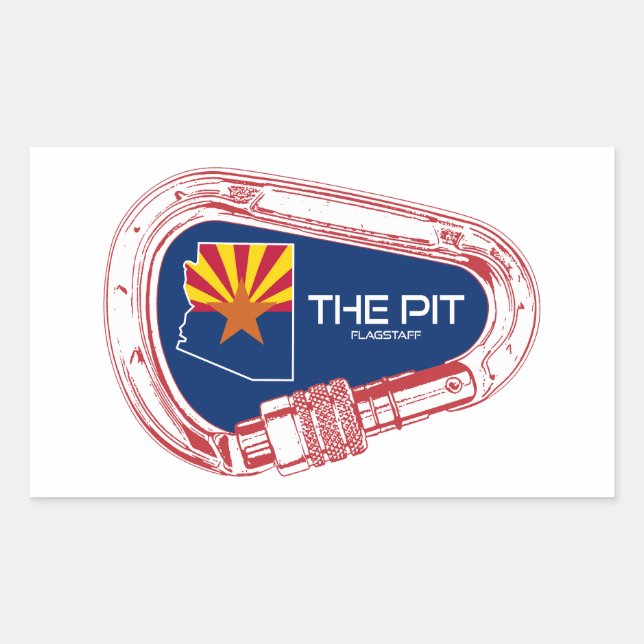 The Pit Flagstaff Arizona Climbing Carabiner Sticker (Front)