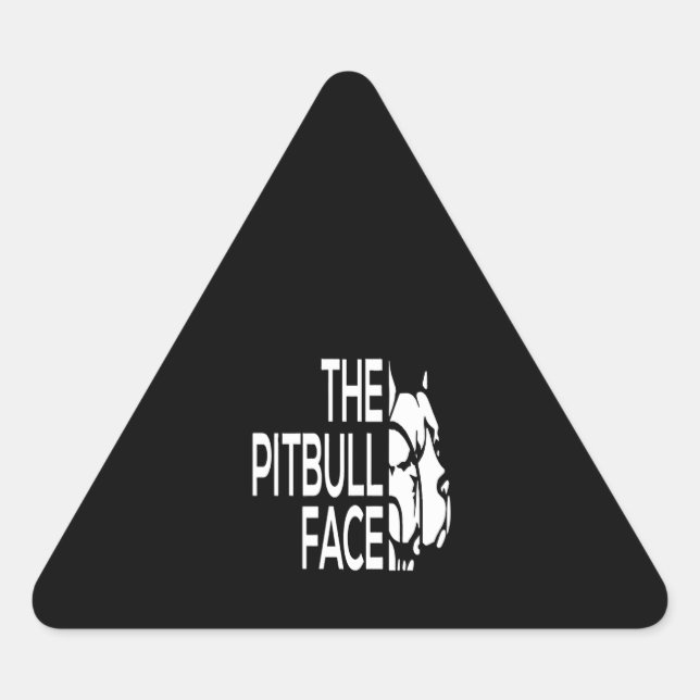 The Pitbull Face Triangle Sticker (Front)