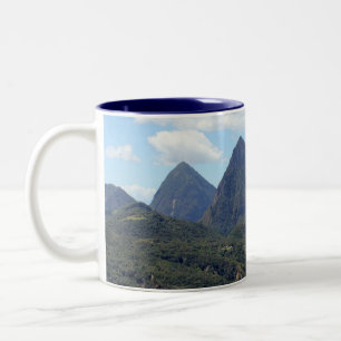 The Pitons and Soufriere Two-Tone Coffee Mug