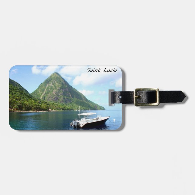 The Pitons in Saint Lucia Luggage Tag (Front Horizontal)