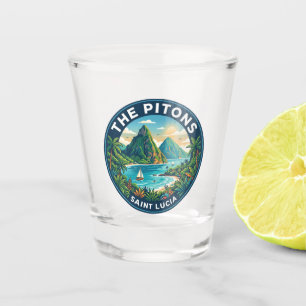 The Pitons Saint Lucia Shot Glass