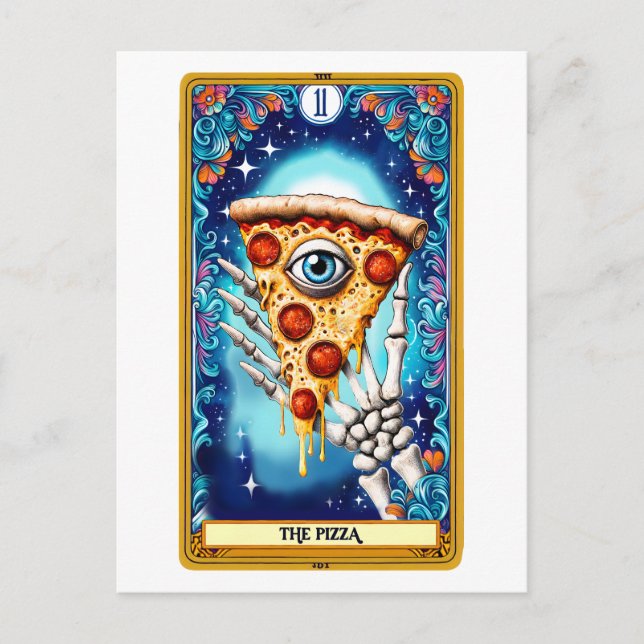 The Pizza Funny Tarot Caed Postcard (Front)