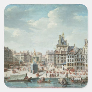 The Place de Greve, Paris Square Sticker