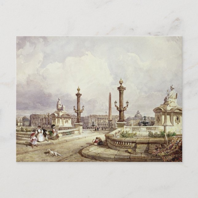 The Place de la Concorde, c.1837 Postcard (Front)