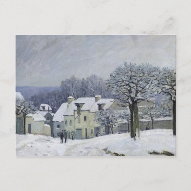 The Place du Chenil at Marly-le-Roi, Snow, 1876 Postcard (Front)