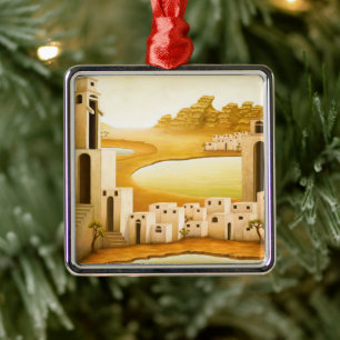 "The Place" - Middle East / Orient Desert Painting Metal Ornament