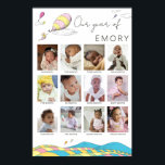The Places You'll Go | Baby's 1st Year Collage Poster<br><div class="desc">Celebrate your child's first year with this custom "Oh,  The Places You'll Go!" milestone poster. Personalize by adding your child's name and 12 months of photos!</div>