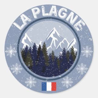 The Plagne Ski Resort Classic Round Sticker