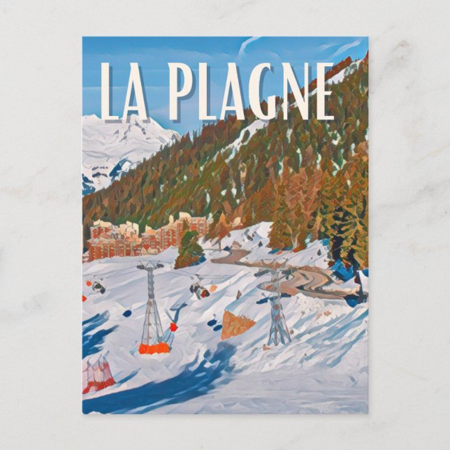The Plagne Ski resort Postcard (Front)