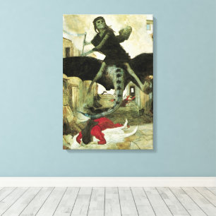 The Plague by Arnold Bocklin, Vintage Symbolism Canvas Print