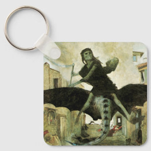 The Plague by Arnold Bocklin, Vintage Symbolism Keychain