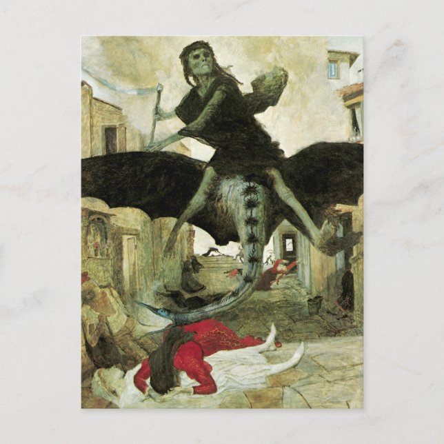 The Plague by Arnold Bocklin, Vintage Symbolism Postcard (Front)