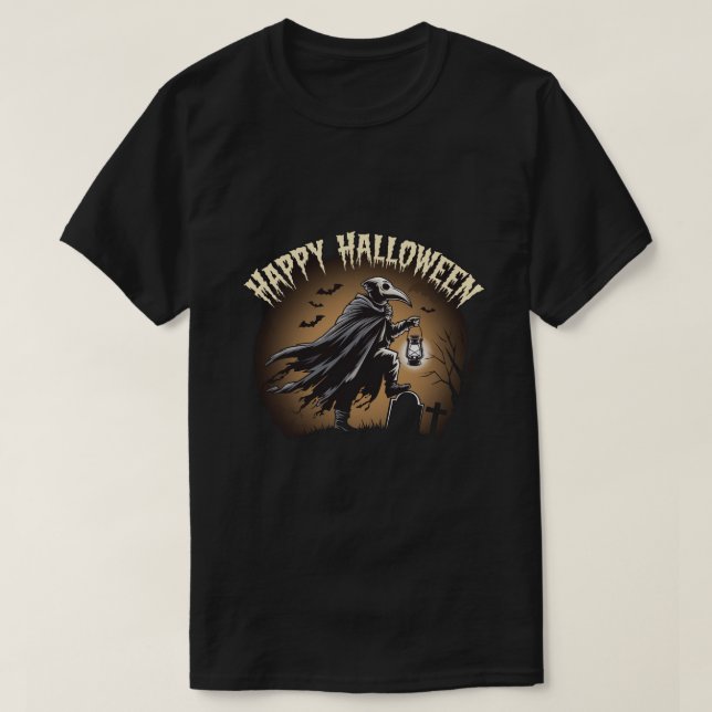 The Plague Doctor: Happy Halloween T-Shirt (Design Front)