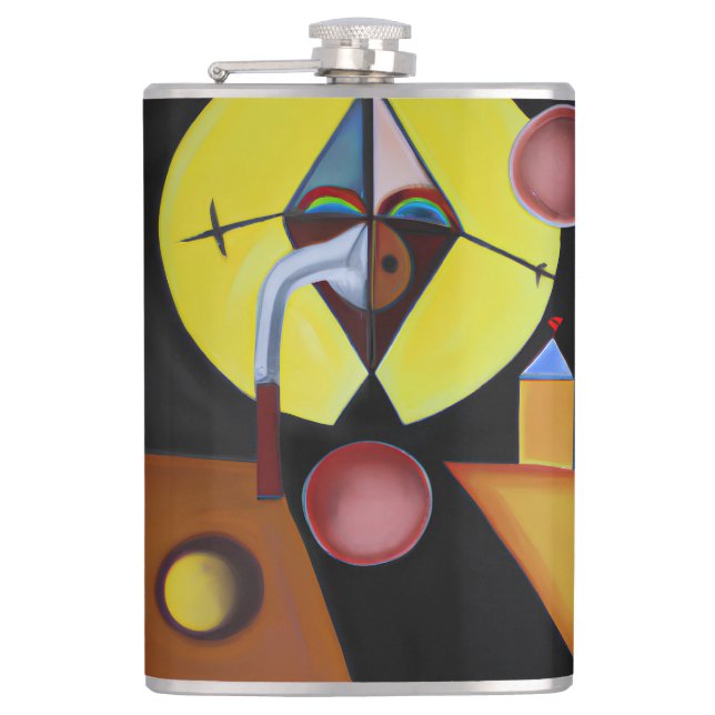 The Plague Doctor - Oil Painting Hip Flask (Front)
