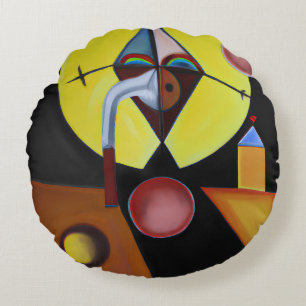 The Plague Doctor - Oil Painting Round Pillow