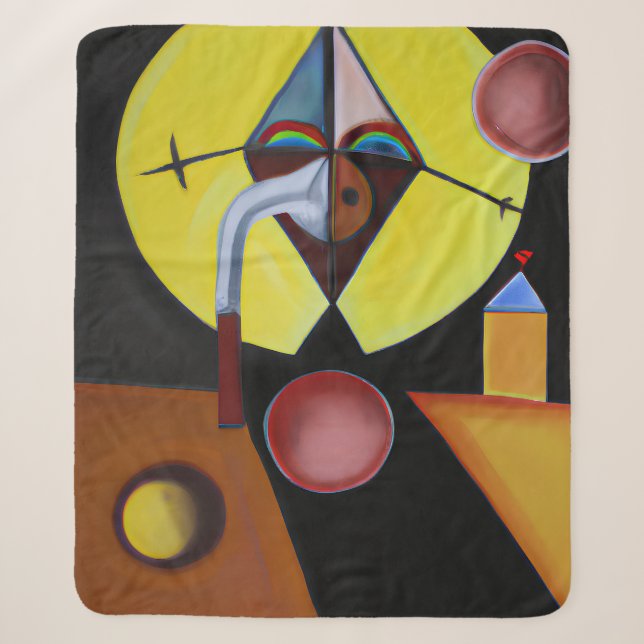 The Plague Doctor - Oil Painting Sherpa Blanket (Front)