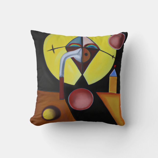 The Plague Doctor - Oil Painting Throw Pillow (Front)