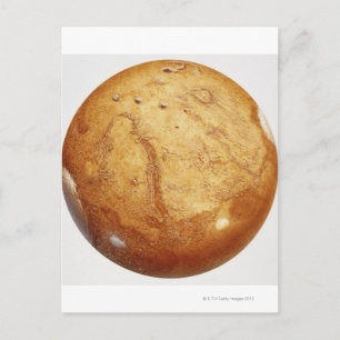 The planet mars, illustration postcard