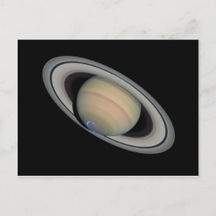 The Planet Saturn with Southern Hemisphere Auroras Postcard